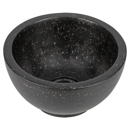 Opbouw waskom Differnz River Terrazzo 25 cm natuursteen zwart