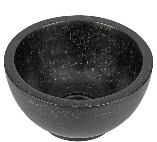 Opbouw waskom Differnz River Terrazzo 25 cm natuursteen zwart