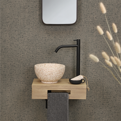 Opbouw waskom Differnz River Terrazzo 25 cm natuursteen beige
