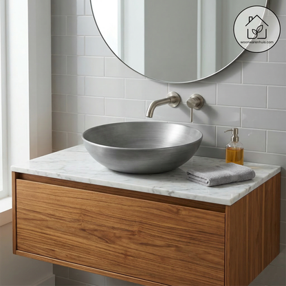 Opbouw waskom Differnz Slim rond 40cm keramiek donkergrijs