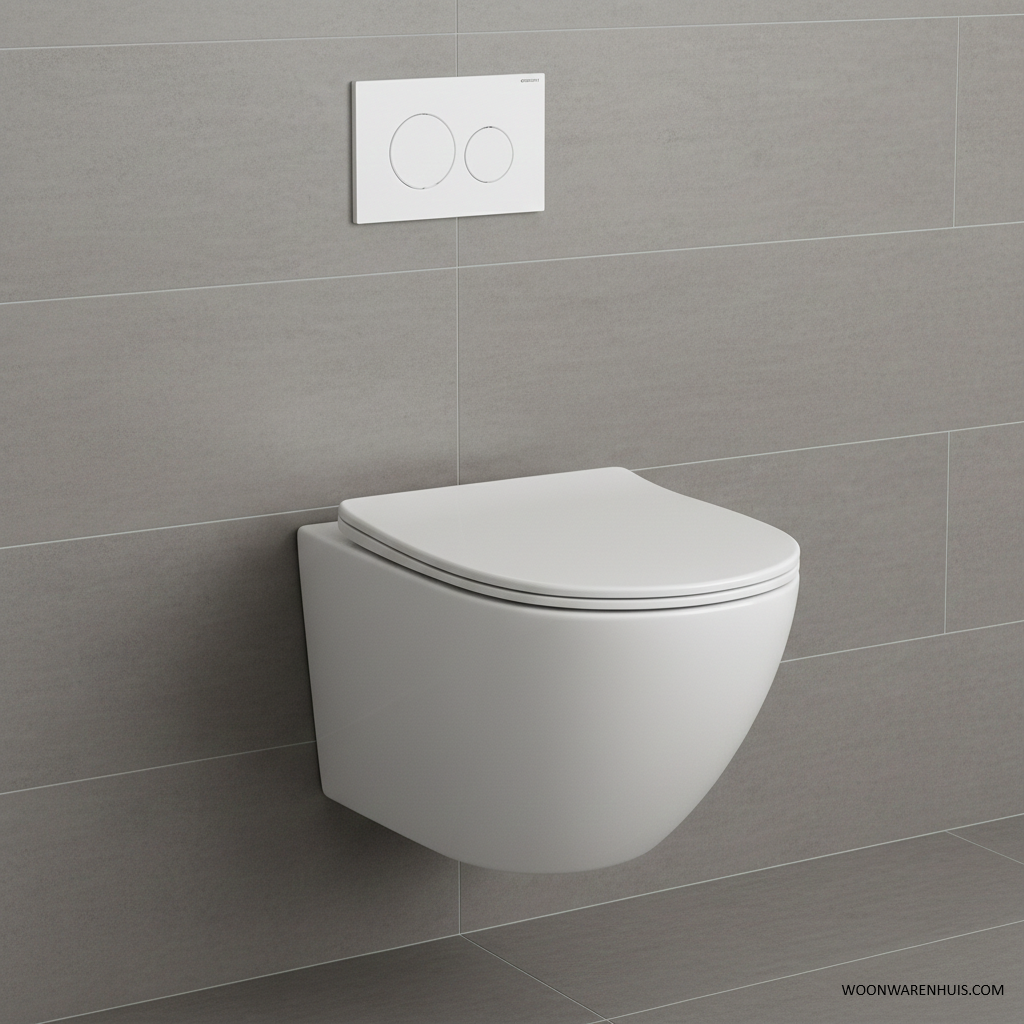 One pack Inbouwreservoir Geberit Duofix UP-320 met Sigma reservoir, drukplaat wit en wandcloset Nibiru