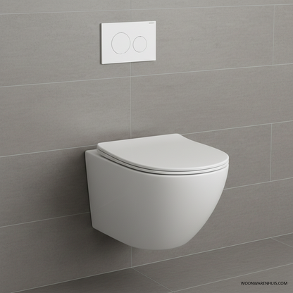 One pack Inbouwreservoir Geberit Duofix UP-320 met Sigma reservoir, drukplaat wit en wandcloset Nibiru