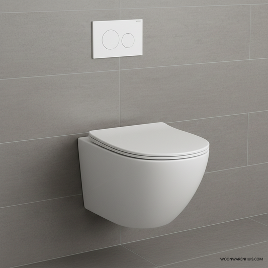 One pack Inbouwreservoir Geberit Duofix UP-320 met Sigma reservoir, drukplaat wit en wandcloset Nibiru