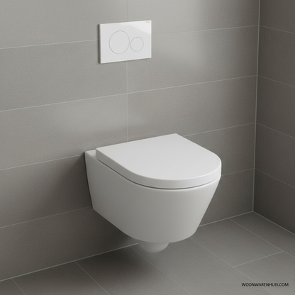 One pack Inbouwreservoir Geberit Duofix UP-320 met Sigma reservoir, drukplaat wit en wandcloset Metro