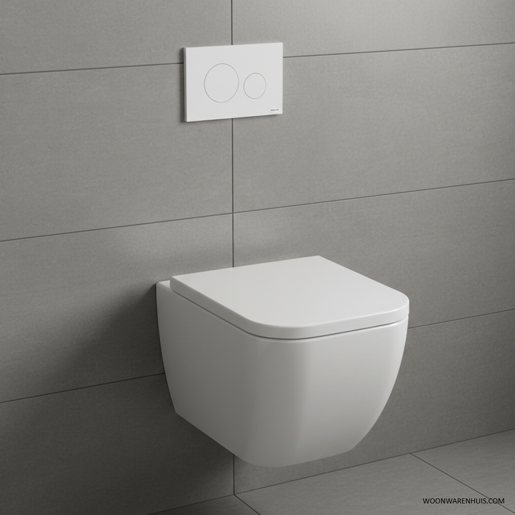 One pack Inbouwreservoir Geberit Duofix UP-320 met Sigma reservoir, drukplaat wit en wandcloset Sky