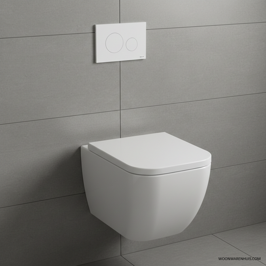 One pack Inbouwreservoir Geberit Duofix UP-320 met Sigma reservoir, drukplaat wit en wandcloset Sky