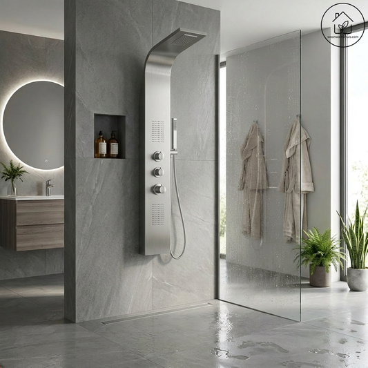 Thermostatische douchekolom Wiesbaden Erie RVS