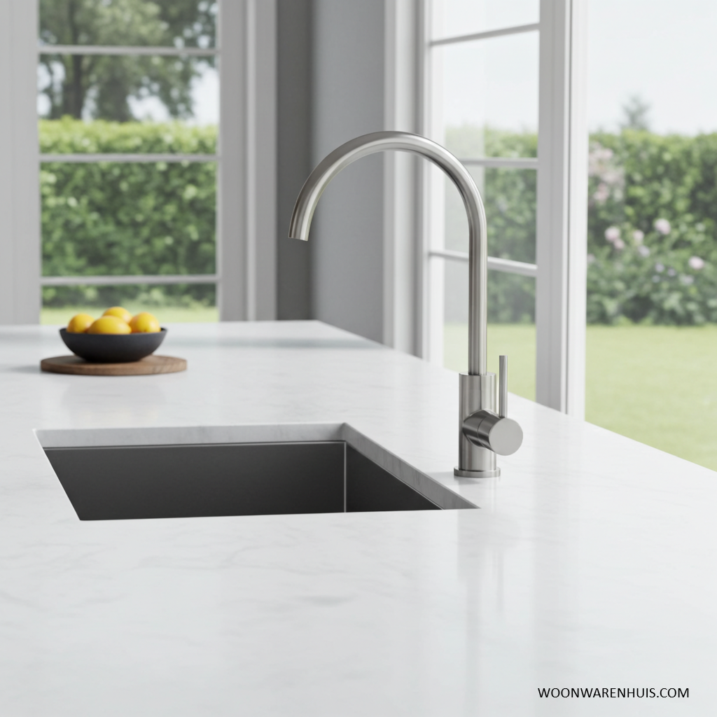 Keukenmengkraan Wiesbaden Austin met coldstart in geborsteld RVS