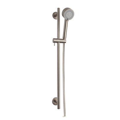 Wiesbaden Unimatch Cadans glijstangset compleet met handdouche 3 standen diameter 8 cm geborsteld staal PVD