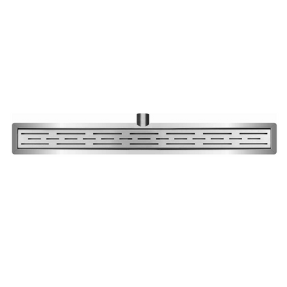 Douchegoot 110 cm met flens en designrooster in rvs