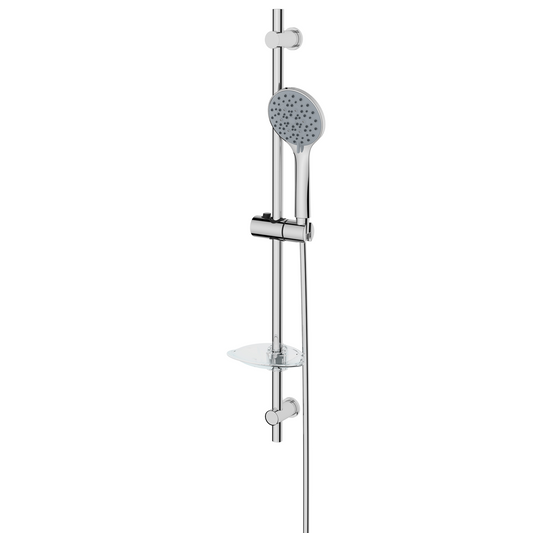 Complete glijstangset Riko chroom met 5 standen handdouche