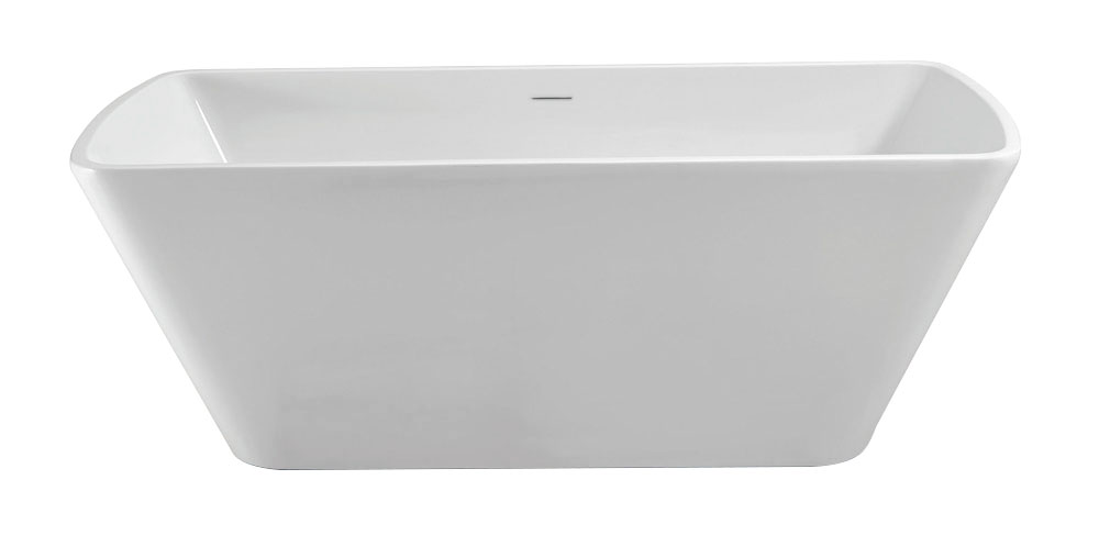 Vrijstaand acryl ligbad Wiesbaden Larx 170x78 cm inclusief waste wit glanzend