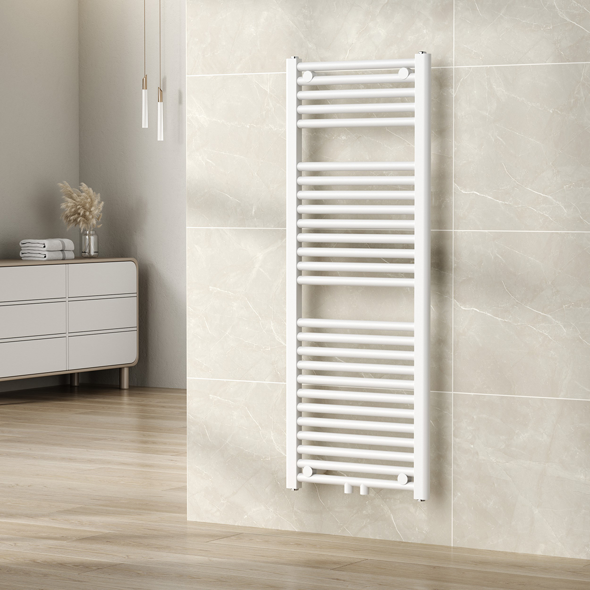 CV designradiator Wiesbaden Elara 120cm x 45cm glans wit