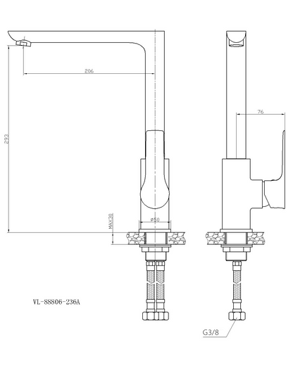 Keukenmengkraan Xellanz Casma chroom