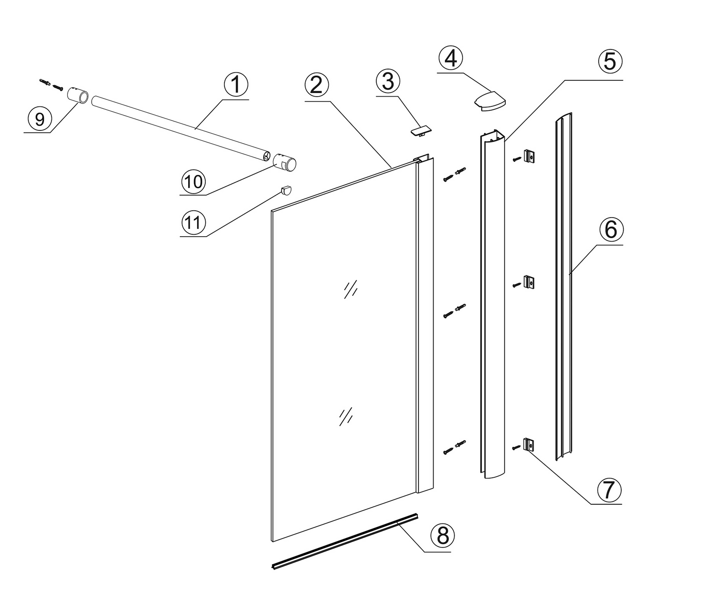 Inloopdouche Xellanz Eco 90cm x 200cm met chroom profiel en 8mm helder glas
