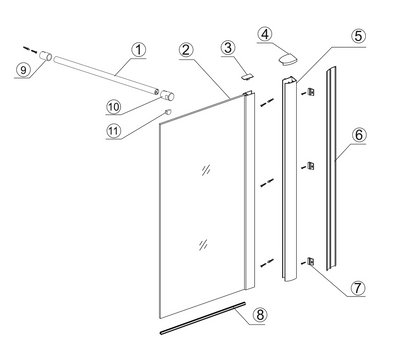 Inloopdouche Xellanz Eco 90cm x 200cm met chroom profiel en 8mm helder glas