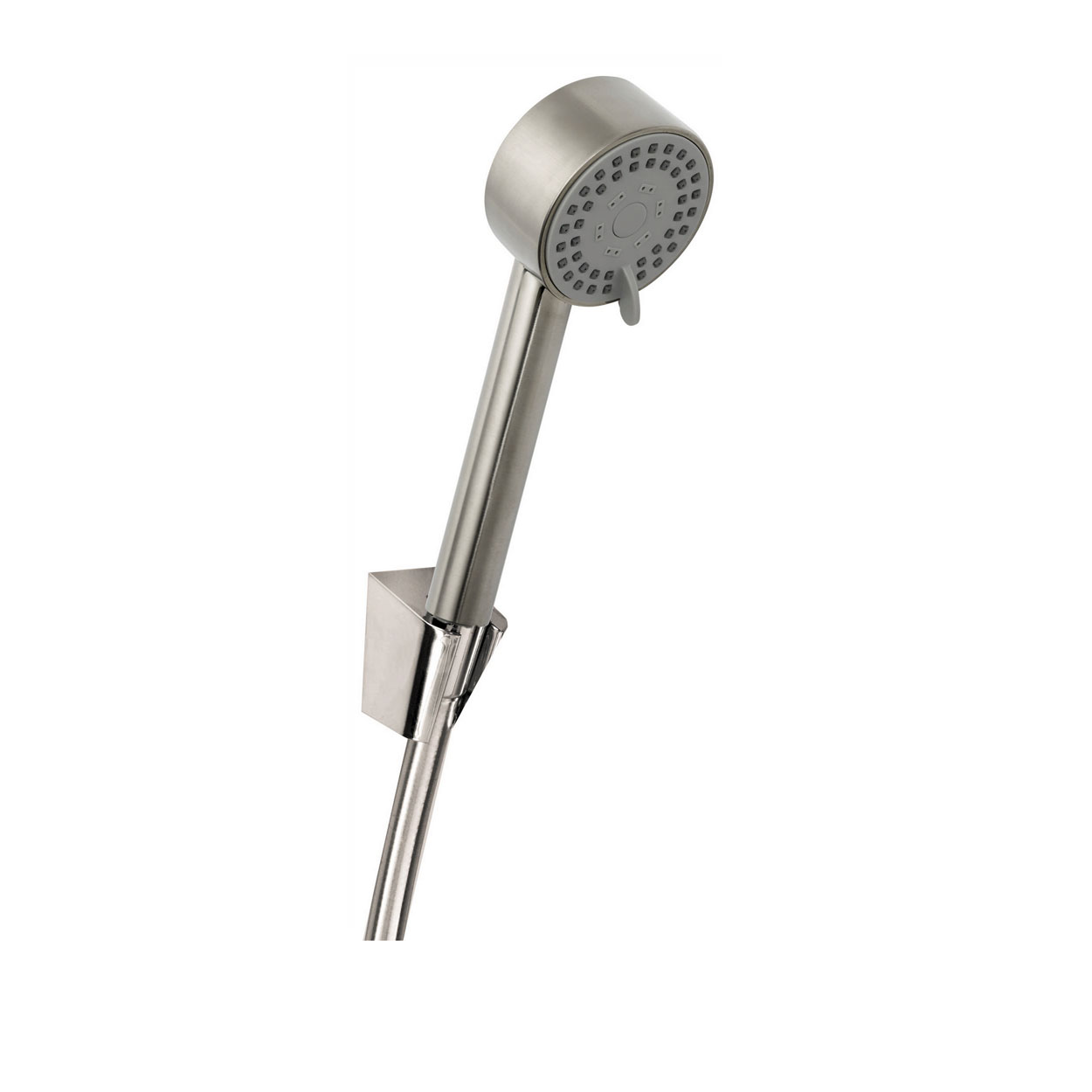 Wiesbaden Unimatch Cadans handdoucheset met handdouche 3 standen diameter 8 cm, doucheslang en wandhouder kantelbaar geborsteld staal
