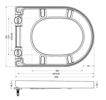 Toiletzitting Wiesbaden Vesta softclose en quick release in mat wit