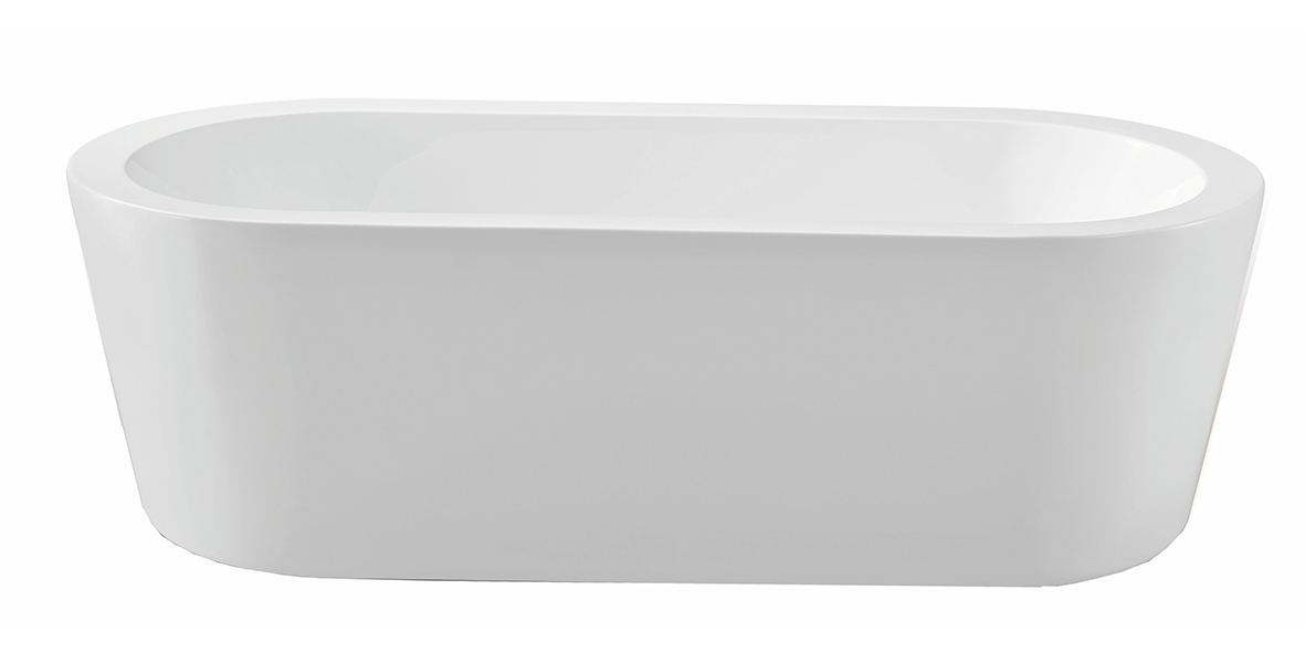 Vrijstaand acryl ligbad Wiesbaden Bianco 178x80 cm inclusief waste wit glanzend