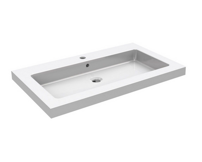 Opbouw wastafel Wiesbaden Kera 60cm keramiek wit hoogglans