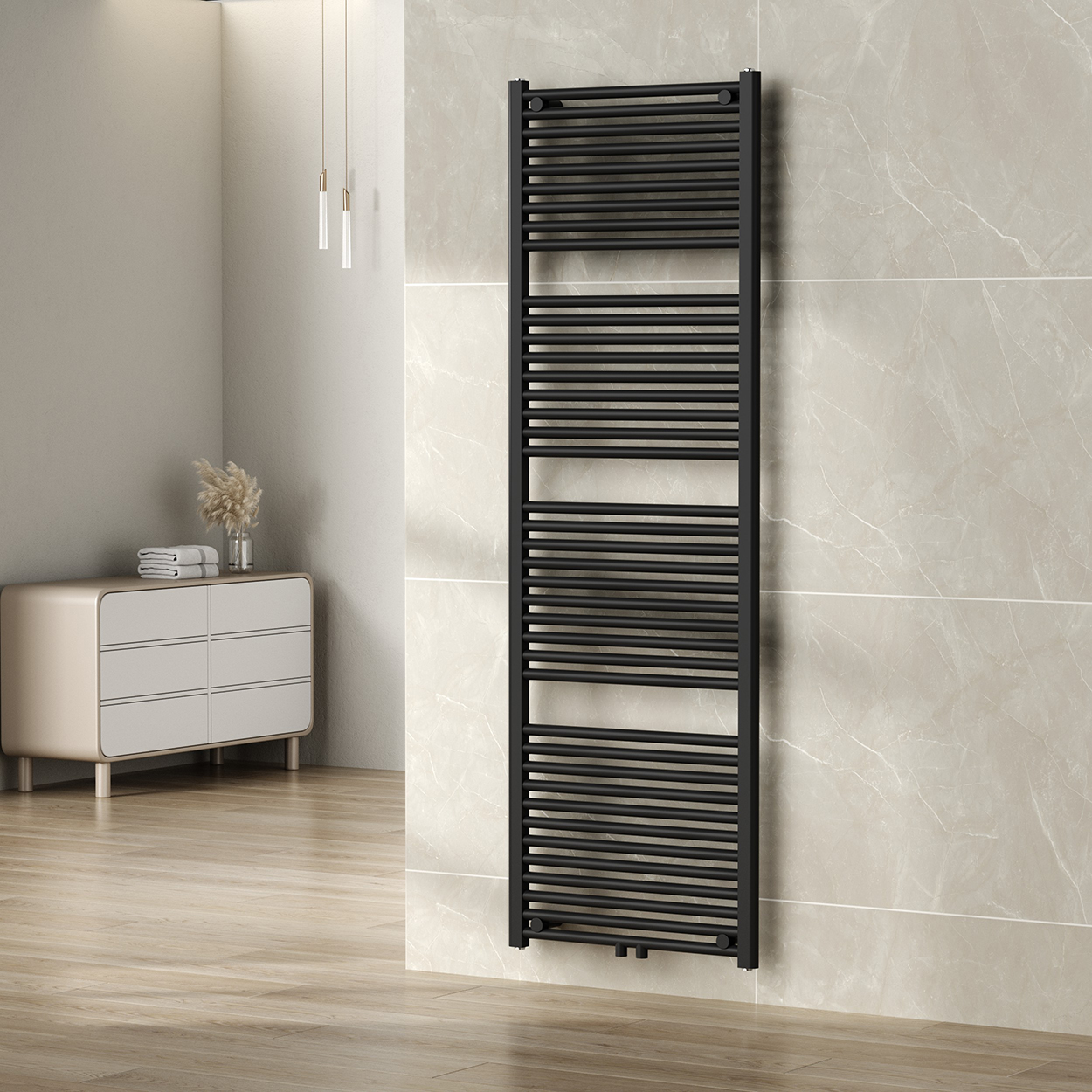 CV designradiator Wiesbaden Elara 180cm x 60cm mat zwart