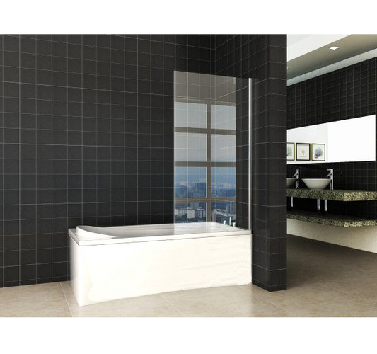 Badwand Wiesbaden Tela 80x150 cm vast chroom profiel en 6mm helder glas