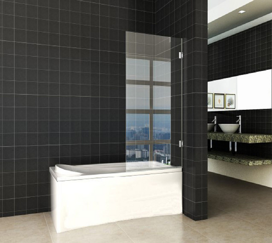 Badwand Wiesbaden Less 80x150 cm draaibaar met chrome scharnieren en 6mm helder glas