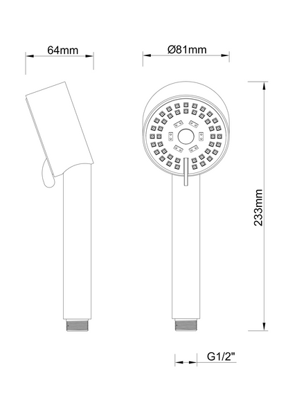 Wiesbaden Unimatch Cadans handdouche 3 standen diameter 8 cm chroom