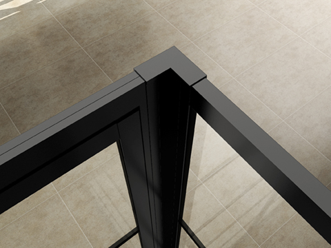 Vierkante douchecabine Wiesbaden Horizon 120x120x200 cm mat zwart