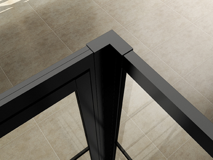 Vierkante douchecabine Wiesbaden Horizon 120x120x200 cm mat zwart