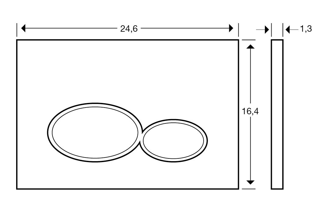 Bedieningspaneel Wiesbaden X32 mat zwart voor inbouwreservoir Geberit Duofix UP-320