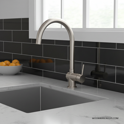 Keukenmengkraan Wiesbaden Caral met coldstart in PVD geborsteld staal