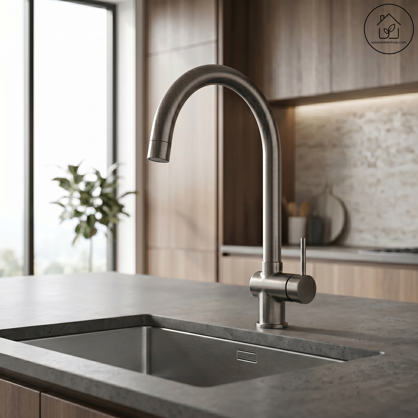 Keukenmengkraan Wiesbaden Caral met coldstart in PVD gunmetal