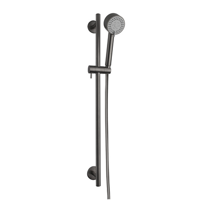 Wiesbaden Unimatch Cadans glijstangset compleet met handdouche 3 standen diameter 8 cm gunmetal PVD