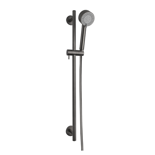 Wiesbaden Unimatch Cadans glijstangset compleet met handdouche 3 standen diameter 8 cm gunmetal PVD