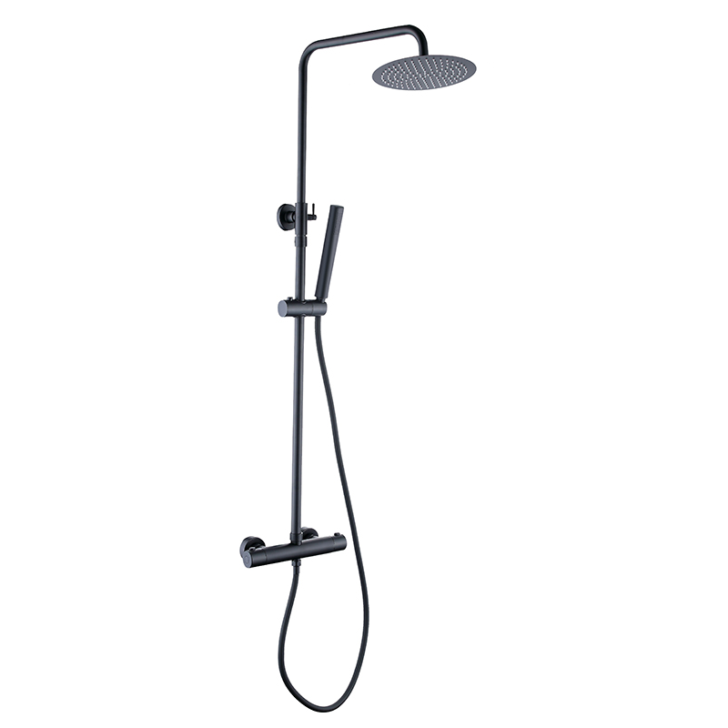 Thermostatische opbouw regendoucheset Xellanz Twenty Eco mat zwart