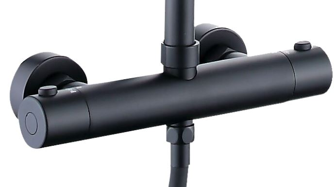 Thermostatische opbouw regendoucheset Xellanz Twenty Eco mat zwart