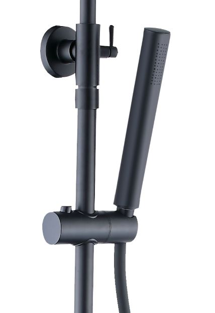 Thermostatische opbouw regendoucheset Xellanz Twenty Eco mat zwart