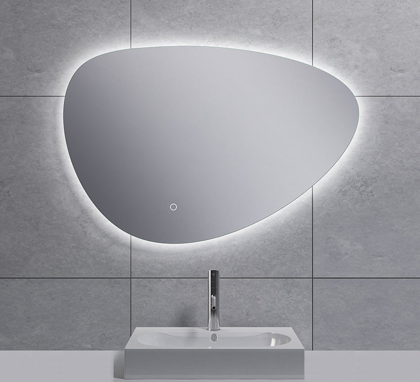 Badkamerspiegel Wiesbaden Uovo 60x41cm met indirecte/dimbare LED verlichting
