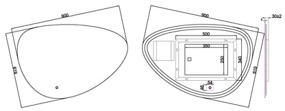 Badkamerspiegel Wiesbaden Uovo 90x62cm met anti-condens functie en indirecte/dimbare LED verlichting