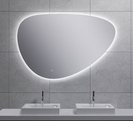 Badkamerspiegel Wiesbaden Uovo 150x100cm met anti-condens functie en indirecte/dimbare LED verlichting