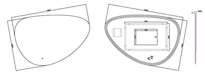 Badkamerspiegel Wiesbaden Uovo 150x100cm met anti-condens functie en indirecte/dimbare LED verlichting