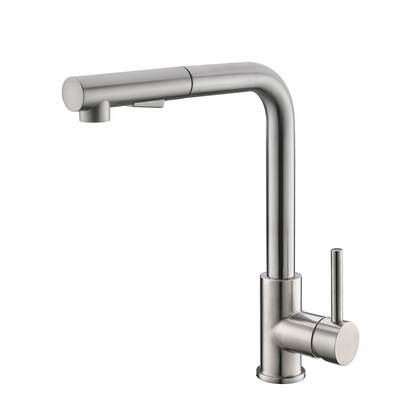 Keukenmengkraan Wiesbaden Reno Twenty met coldstart en uittrekbare handdouche in geborsteld RVS