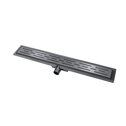 Douchegoot 100 cm met flens en designrooster gummetal