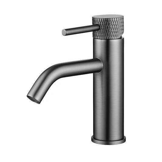 Wastafelmengkraan Wiesbaden Ribbd laag met coldstart in gunmetal