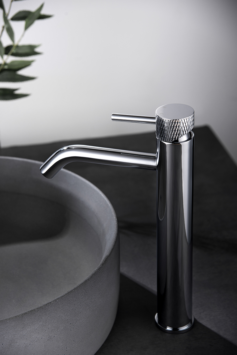 Wastafelmengkraan Wiesbaden Ribbd XL met coldstart in chroom