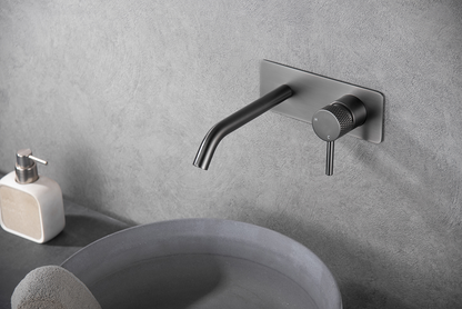 Inbouw wastafel- en badmengkraan Wiesbaden Ribbd in gunmetal