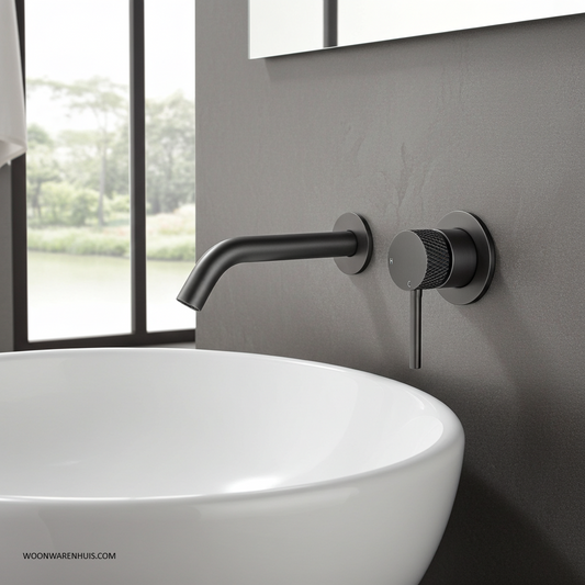 Inbouw wastafel- en badmengkraan Wiesbaden Ribbd in gunmetal