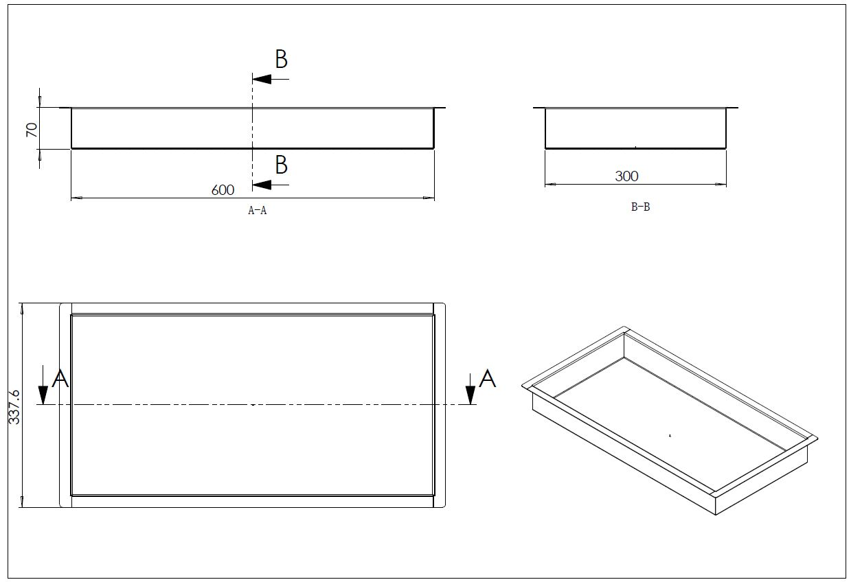 Inbouwnis voor douche Wiesbaden Demis 60x30 cm in geborsteld brons