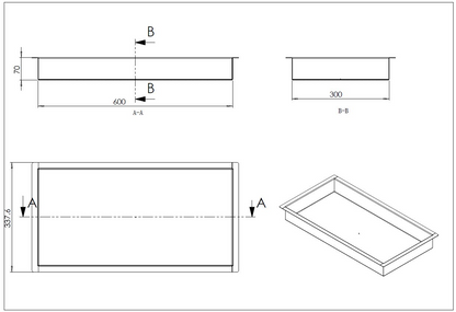 Inbouwnis voor douche Wiesbaden Demis 60x30 cm in geborsteld brons